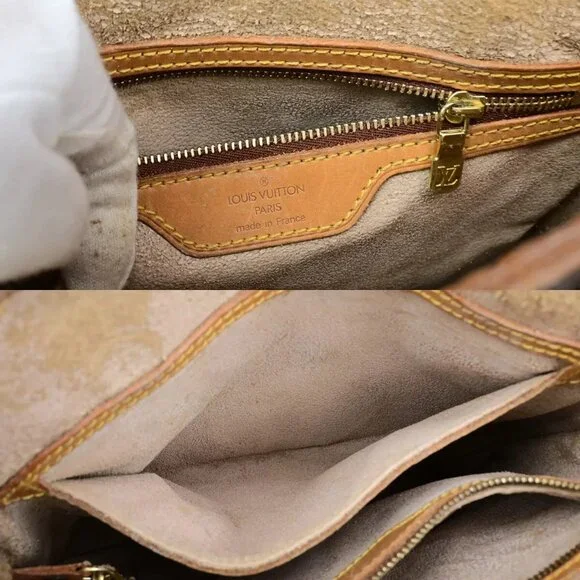 LOUIS VUITTON BUCKET PM Shoulder Tote Bag Monogram Leather Brown